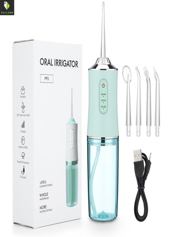 SELLSHO 1Pcs Oral Irrigator with 4 Nozzle Tips | Cordless Dental Oral Irrigator | Portable Waterproof Water Flossing for Teeth Cleaning | 220ml Portable Waterproof Teeth Cleaner (Multicolour) - Image 2